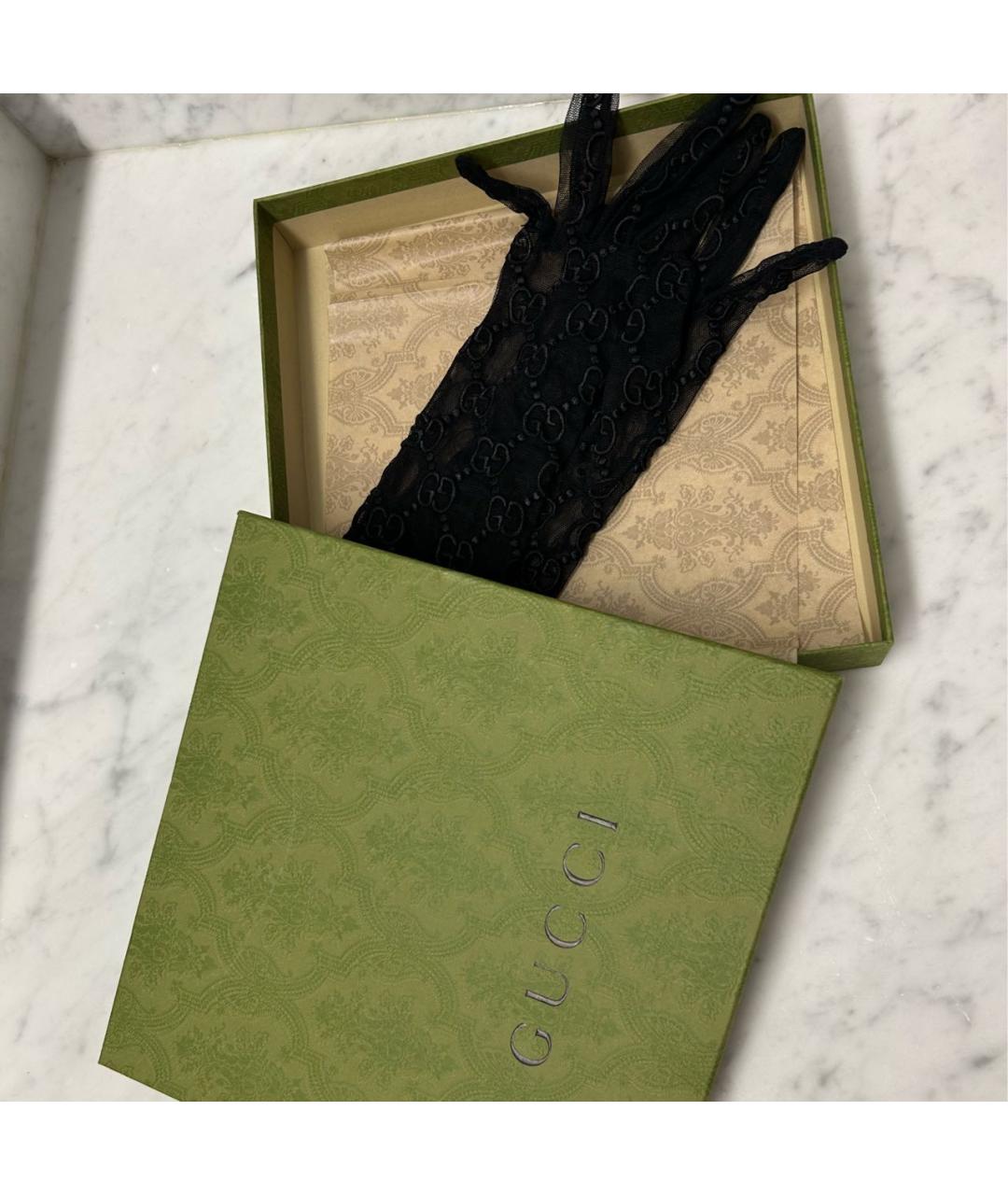 GUCCI Черные перчатки, фото 4