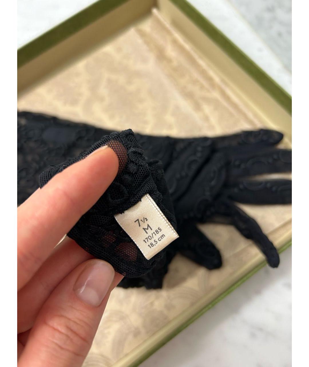 GUCCI Черные перчатки, фото 3