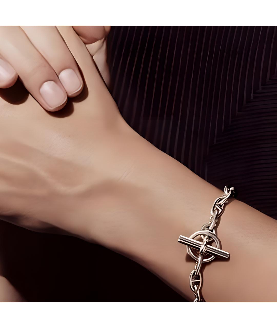 HERMES Серебрянный серебряный браслет, фото 3