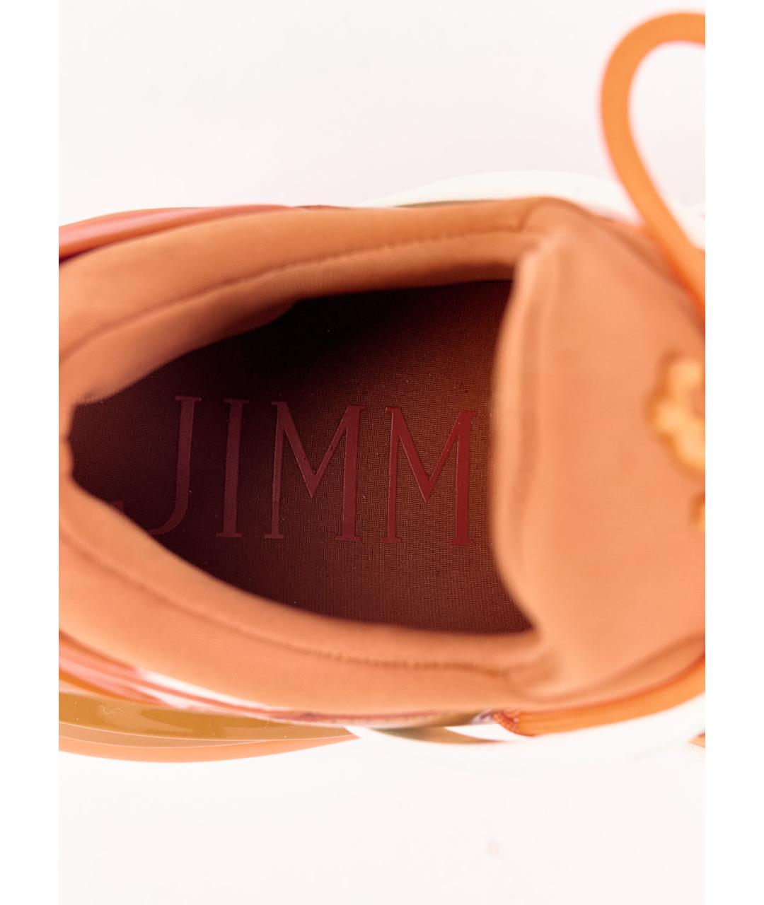 JIMMY CHOO Оранжевое текстильные кроссовки, фото 6