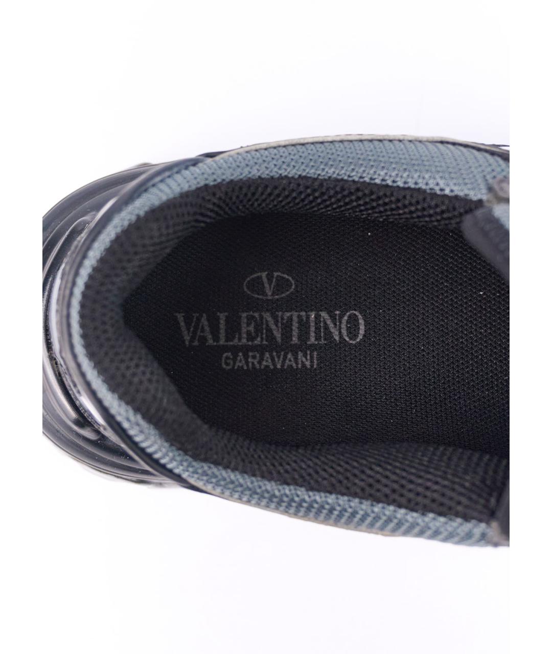 VALENTINO Серые кожаные кроссовки, фото 5