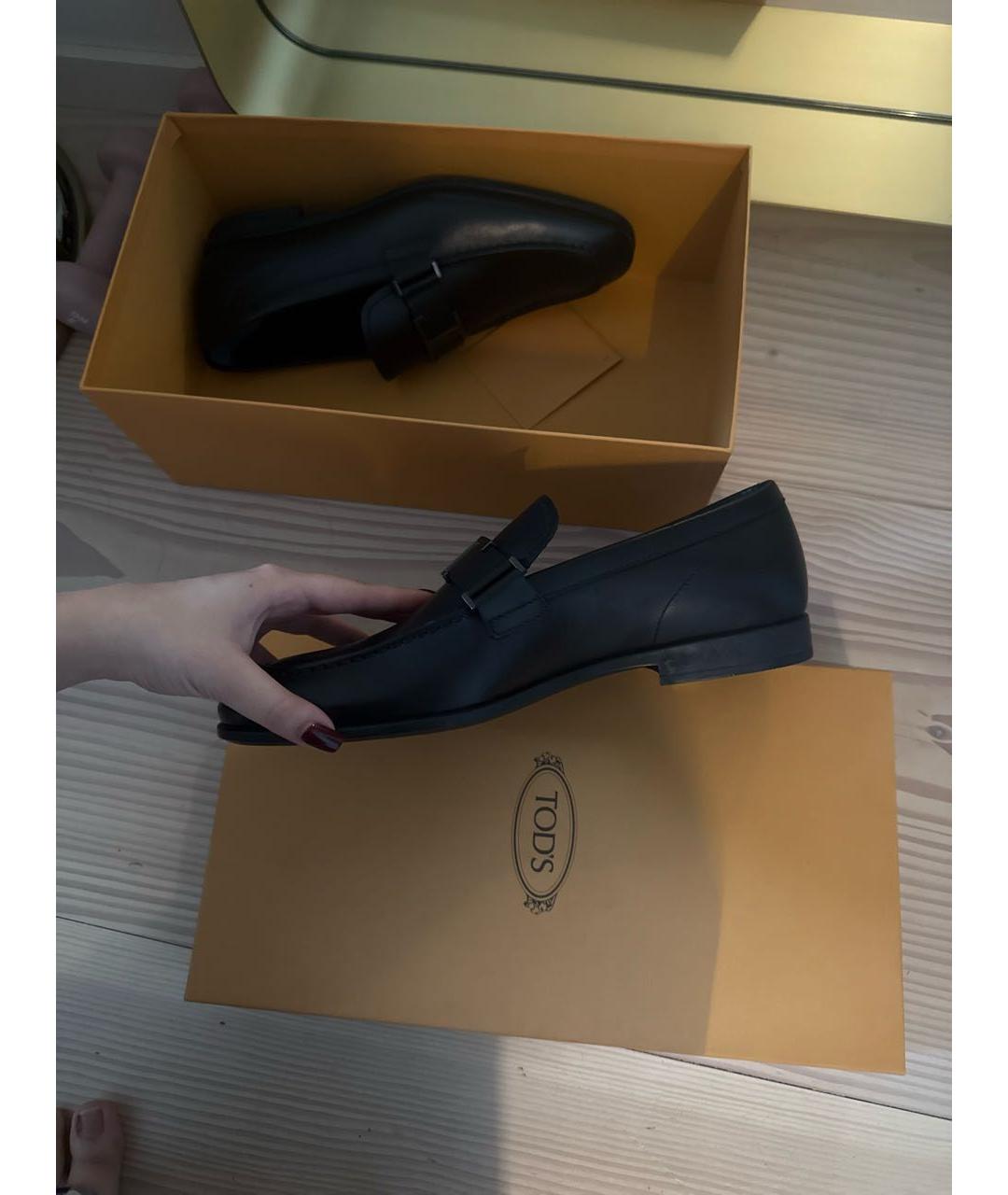TOD'S Черные кожаные лоферы, фото 5