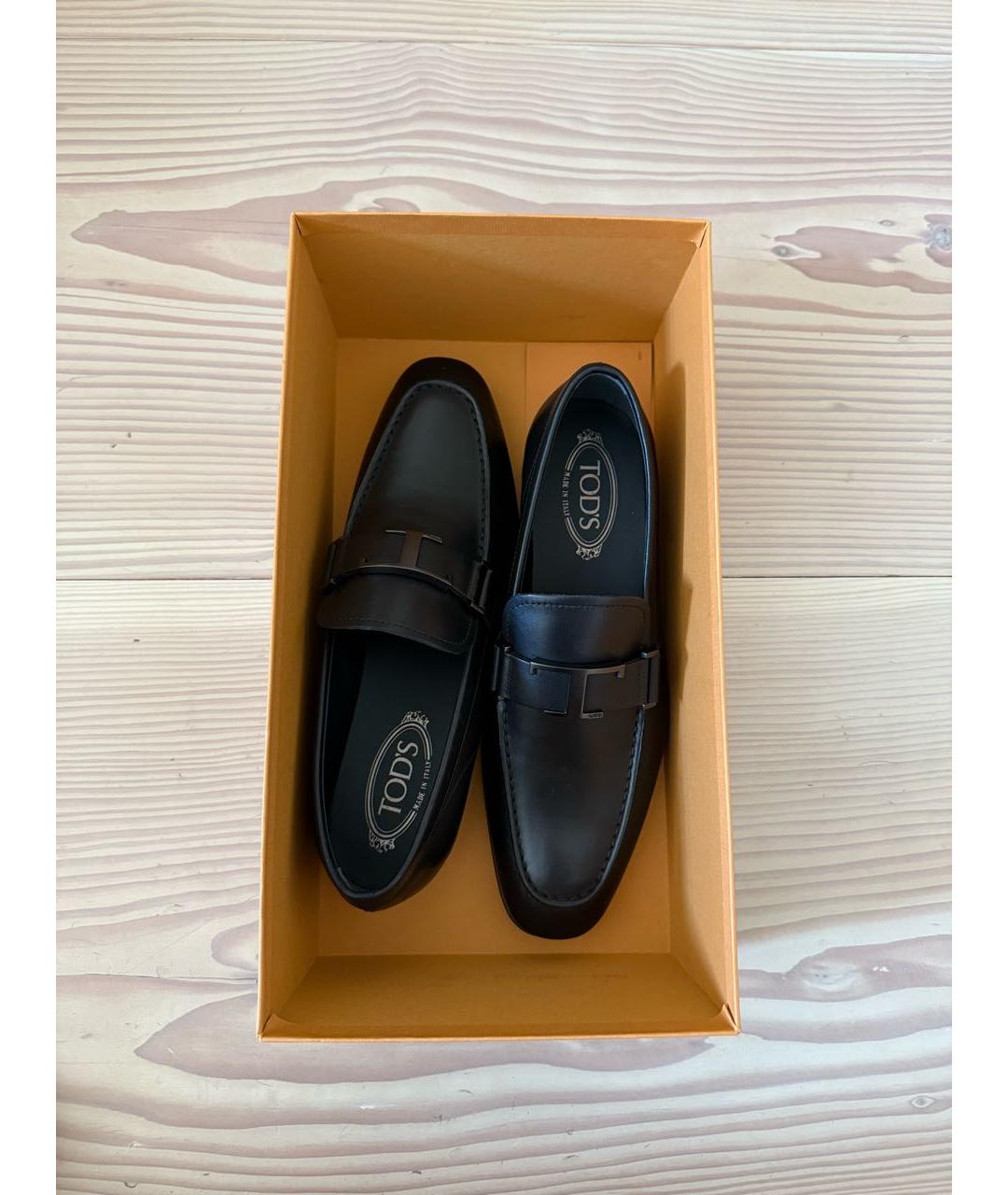 TOD'S Черные кожаные лоферы, фото 2