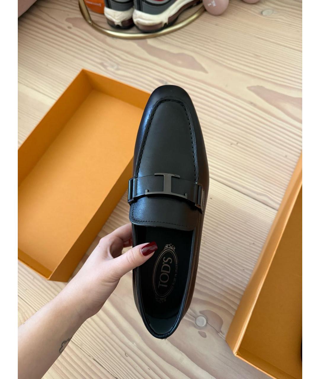 TOD'S Черные кожаные лоферы, фото 3