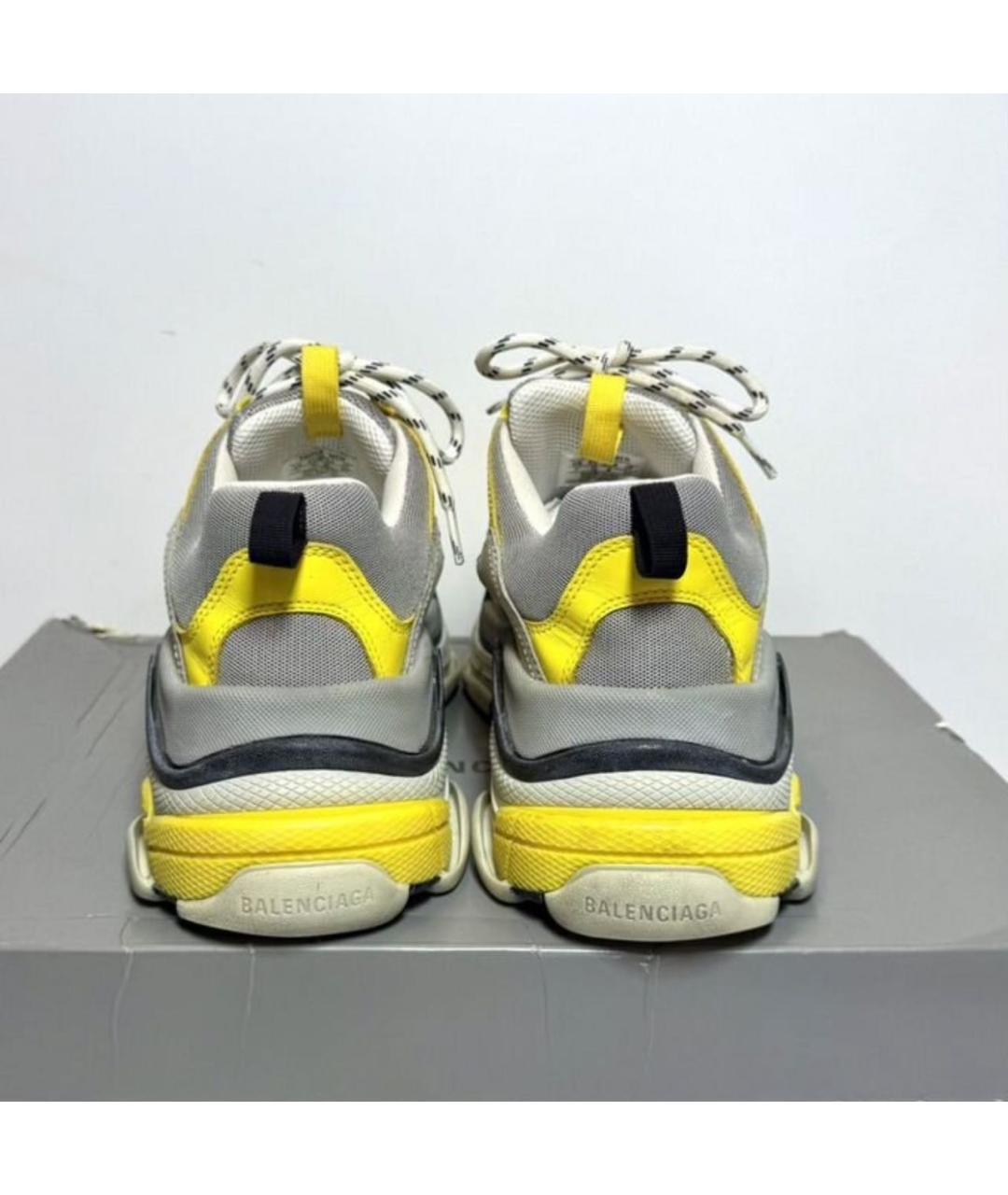 BALENCIAGA Желтые кожаные кроссовки, фото 4