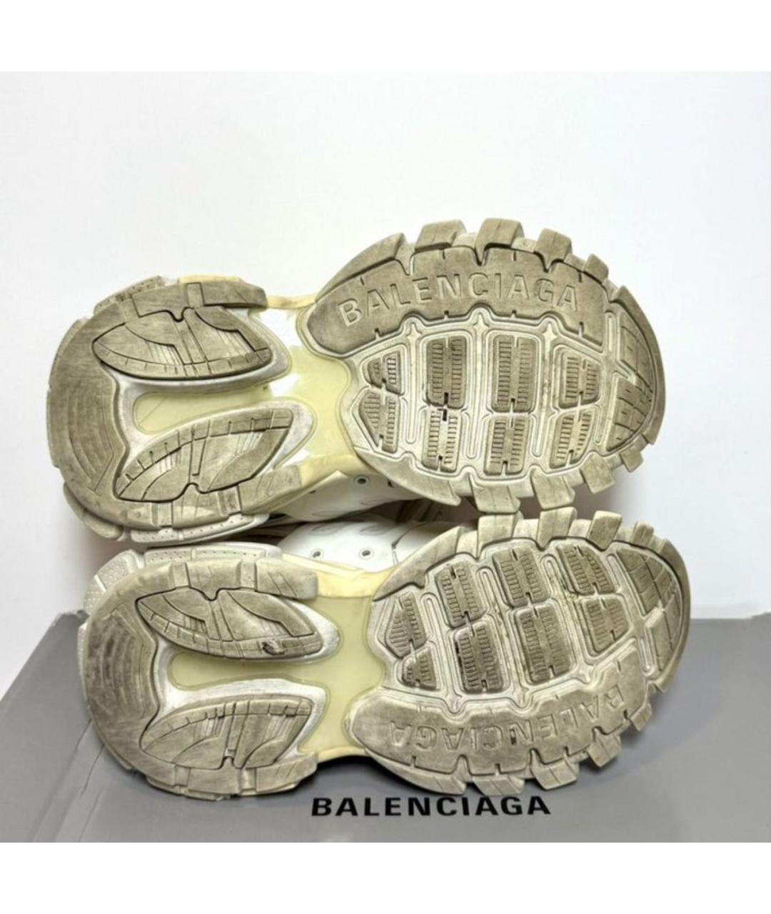 BALENCIAGA Белые кожаные кроссовки, фото 6