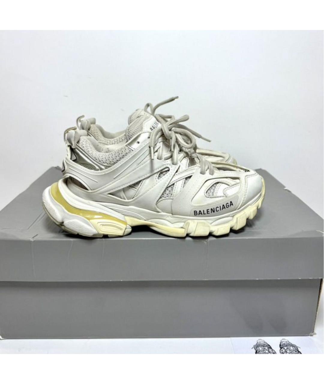 BALENCIAGA Белые кожаные кроссовки, фото 7