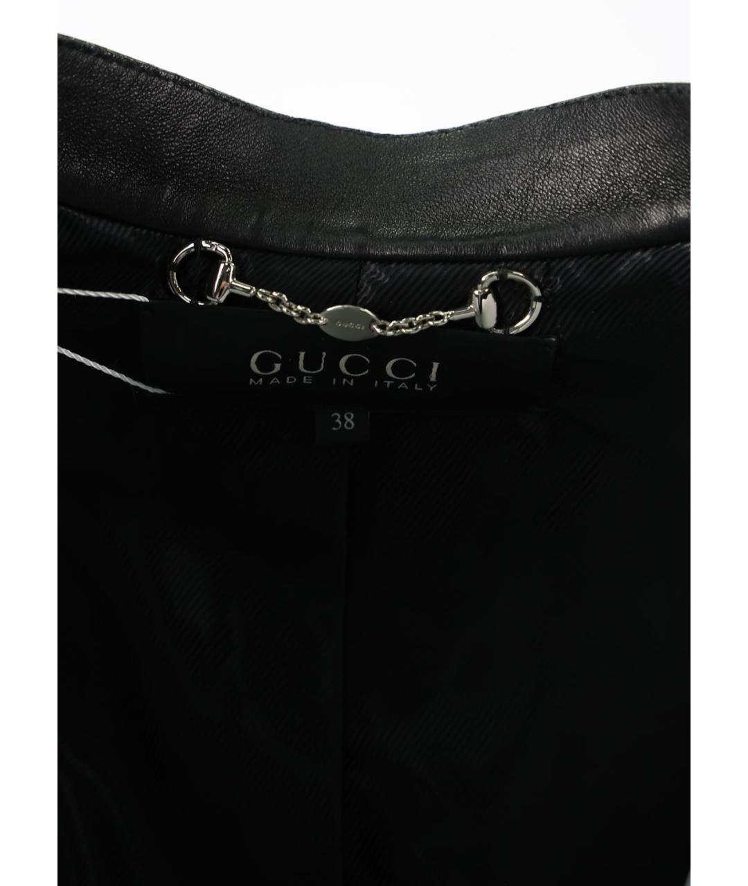 GUCCI Черная кожаная куртка, фото 4