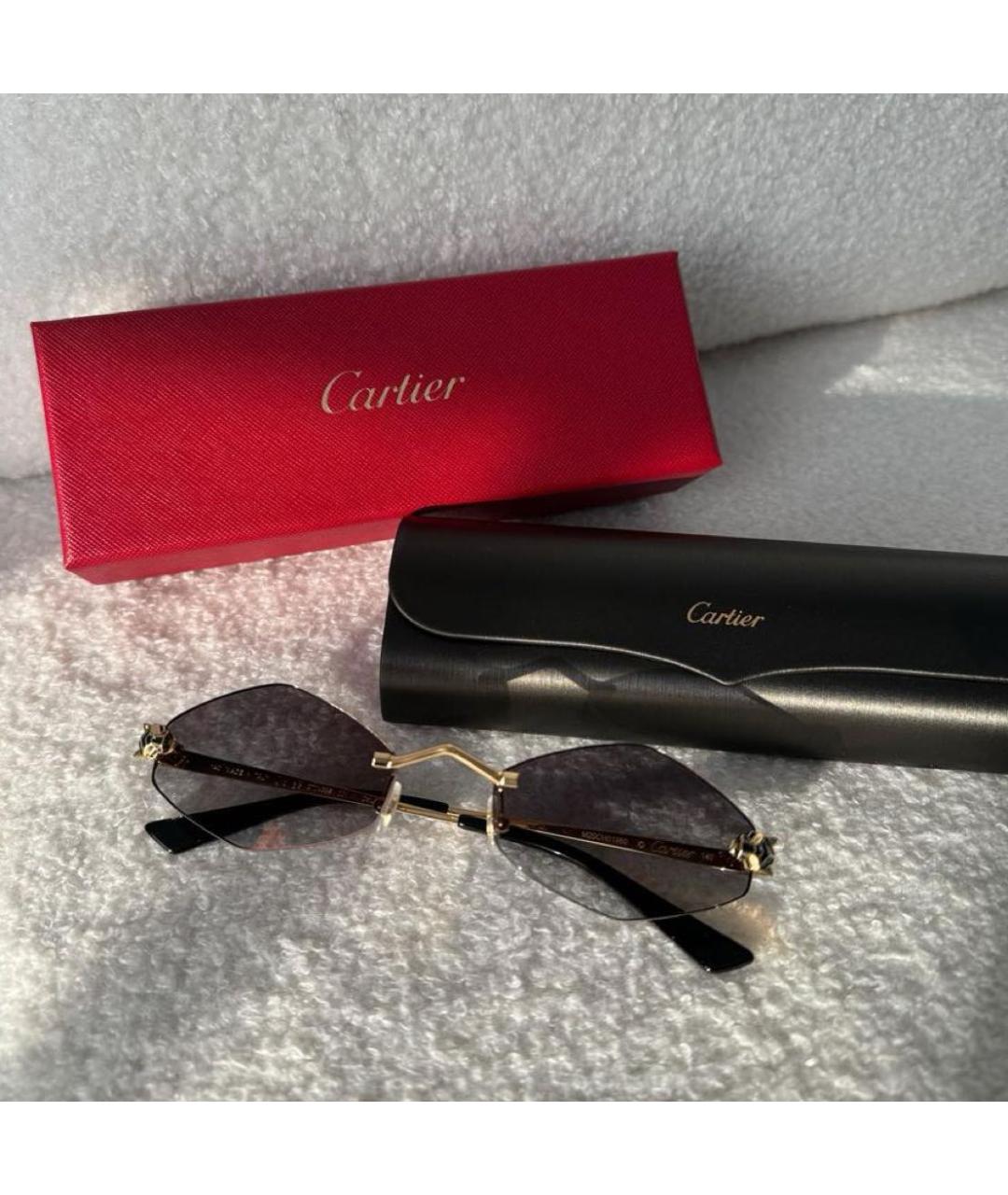 CARTIER Серые металлические солнцезащитные очки, фото 3
