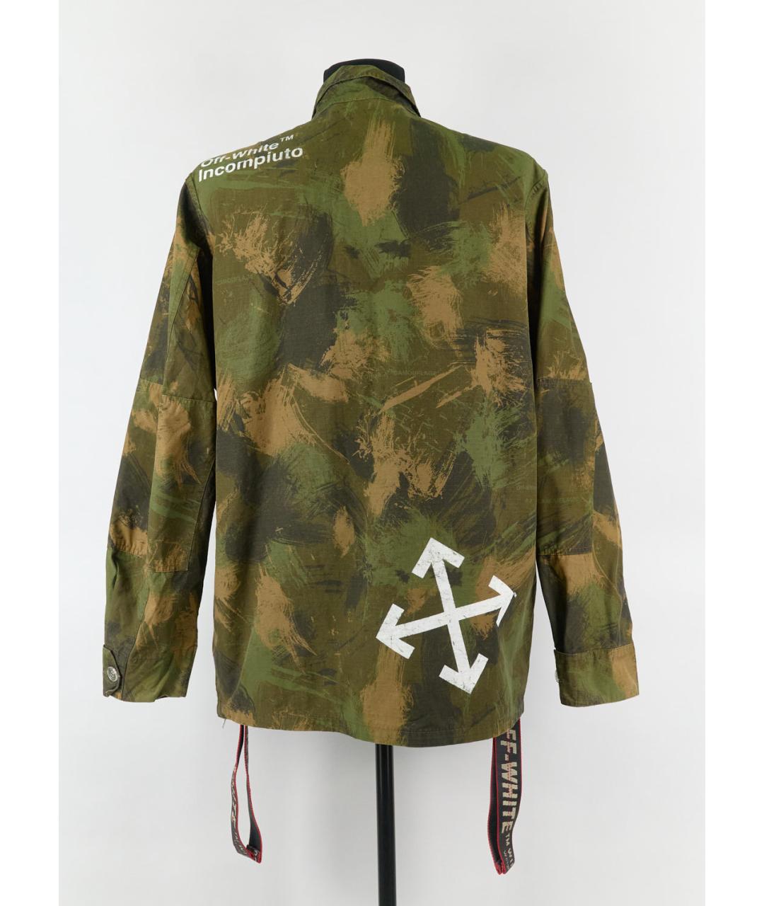 OFF-WHITE Зеленая хлопковая куртка, фото 2