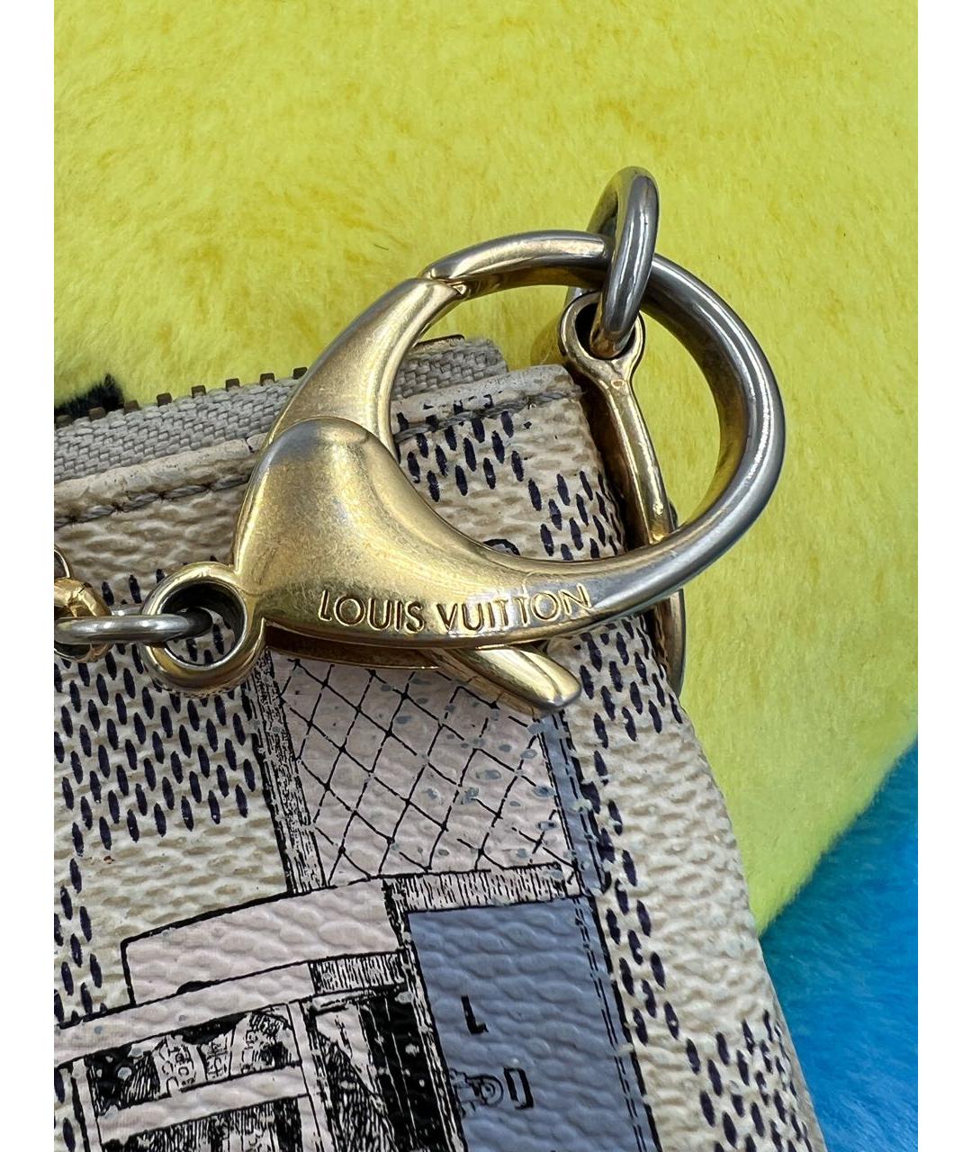 LOUIS VUITTON Бежевая кожаная сумка с короткими ручками, фото 5