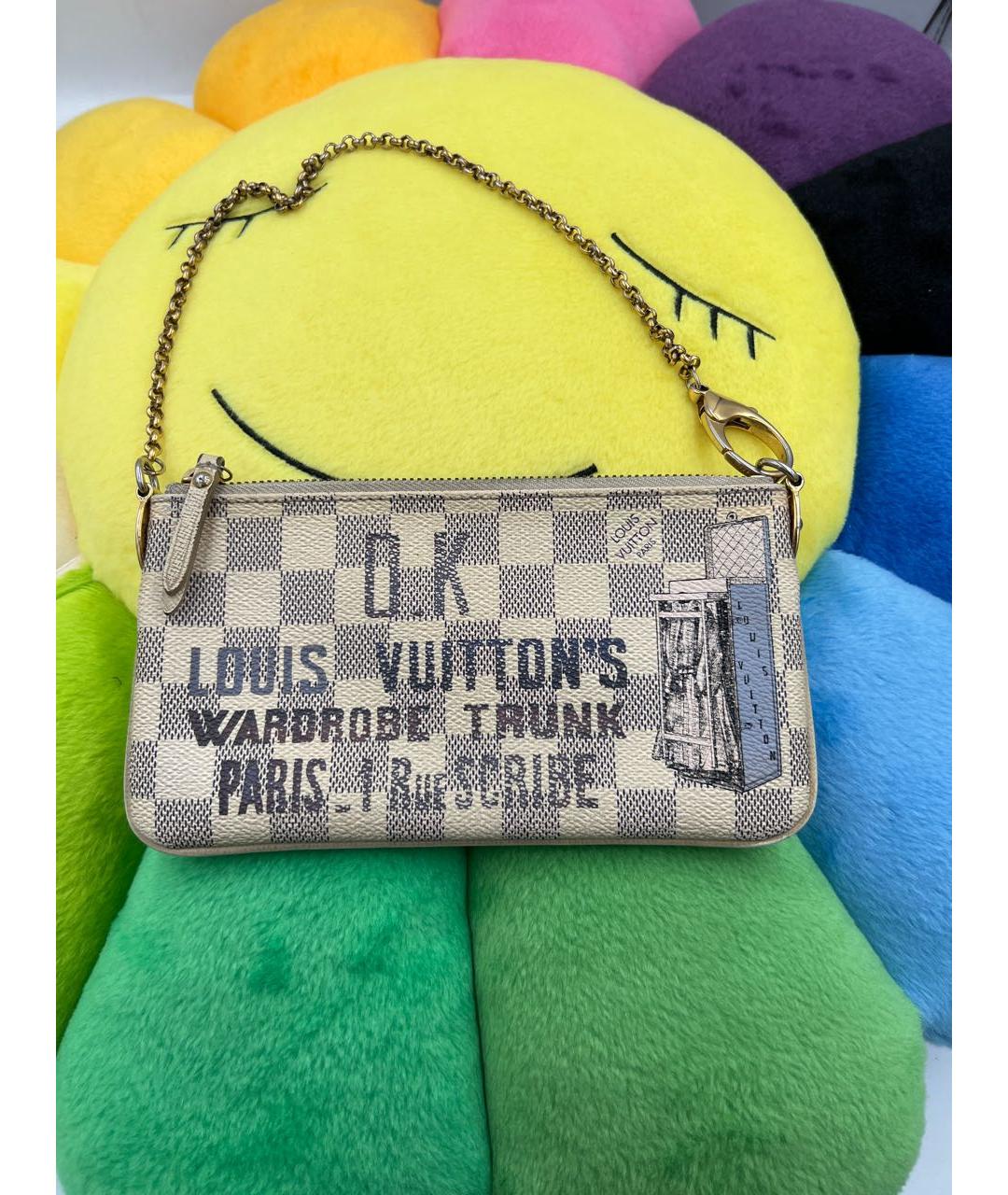 LOUIS VUITTON Бежевая кожаная сумка с короткими ручками, фото 2