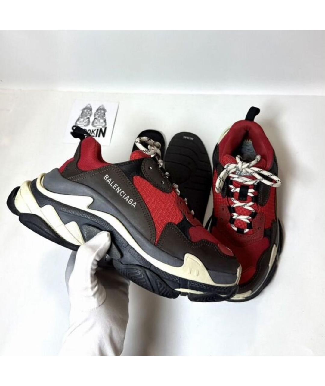 BALENCIAGA Красные кожаные кроссовки, фото 5