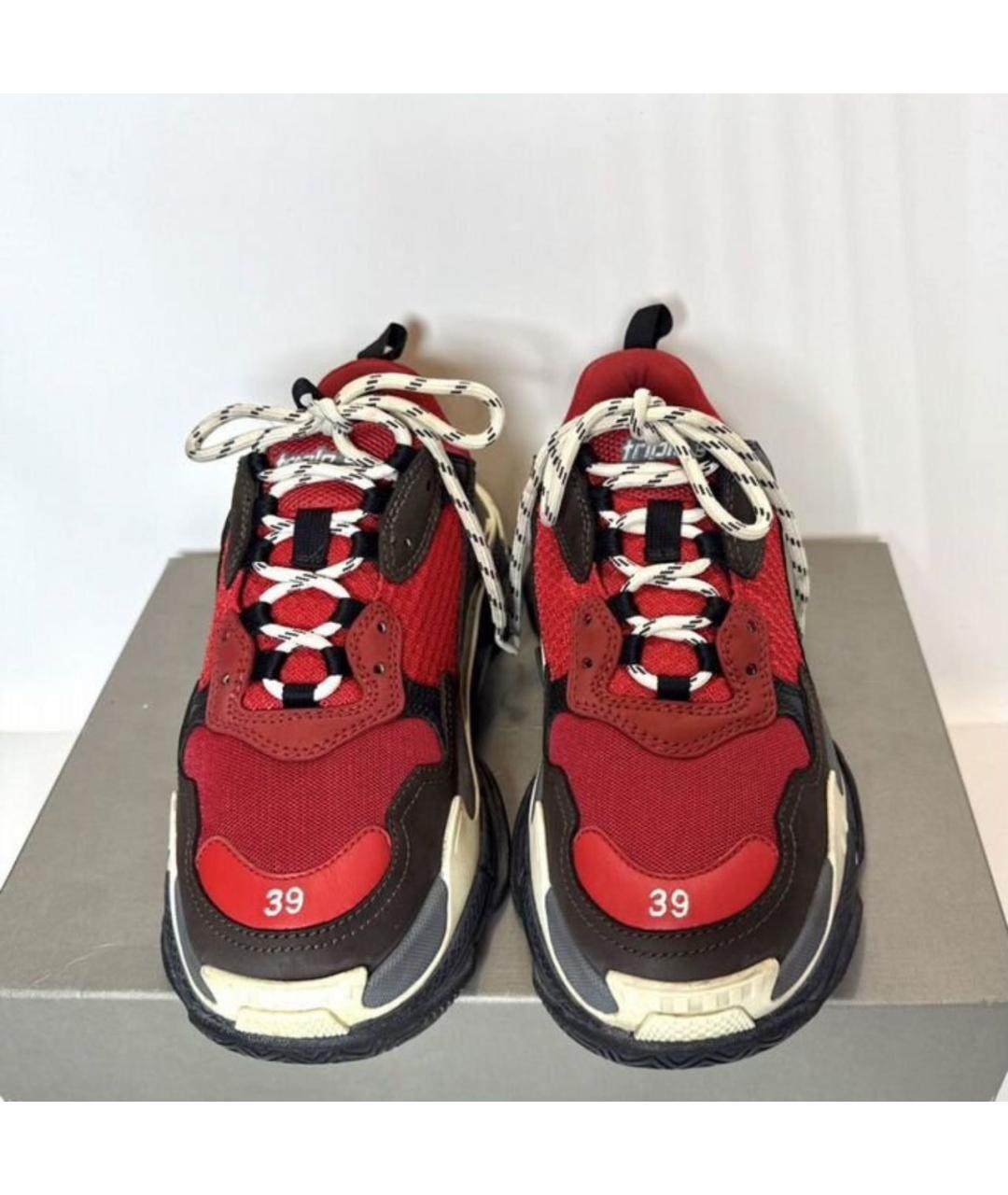BALENCIAGA Красные кожаные кроссовки, фото 2