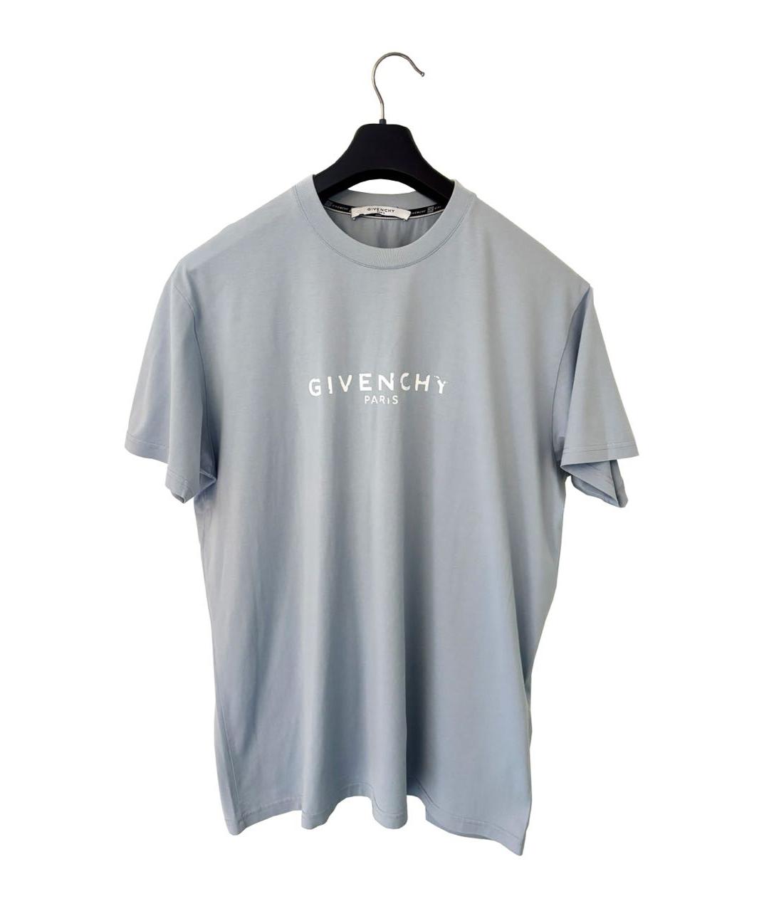 GIVENCHY Голубая хлопковая футболка, фото 8