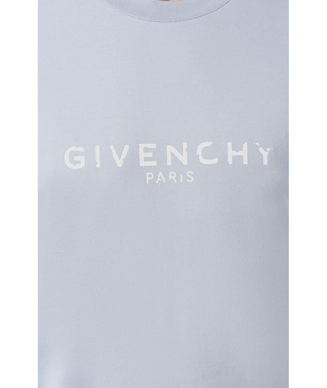 GIVENCHY Голубая хлопковая футболка, фото 4