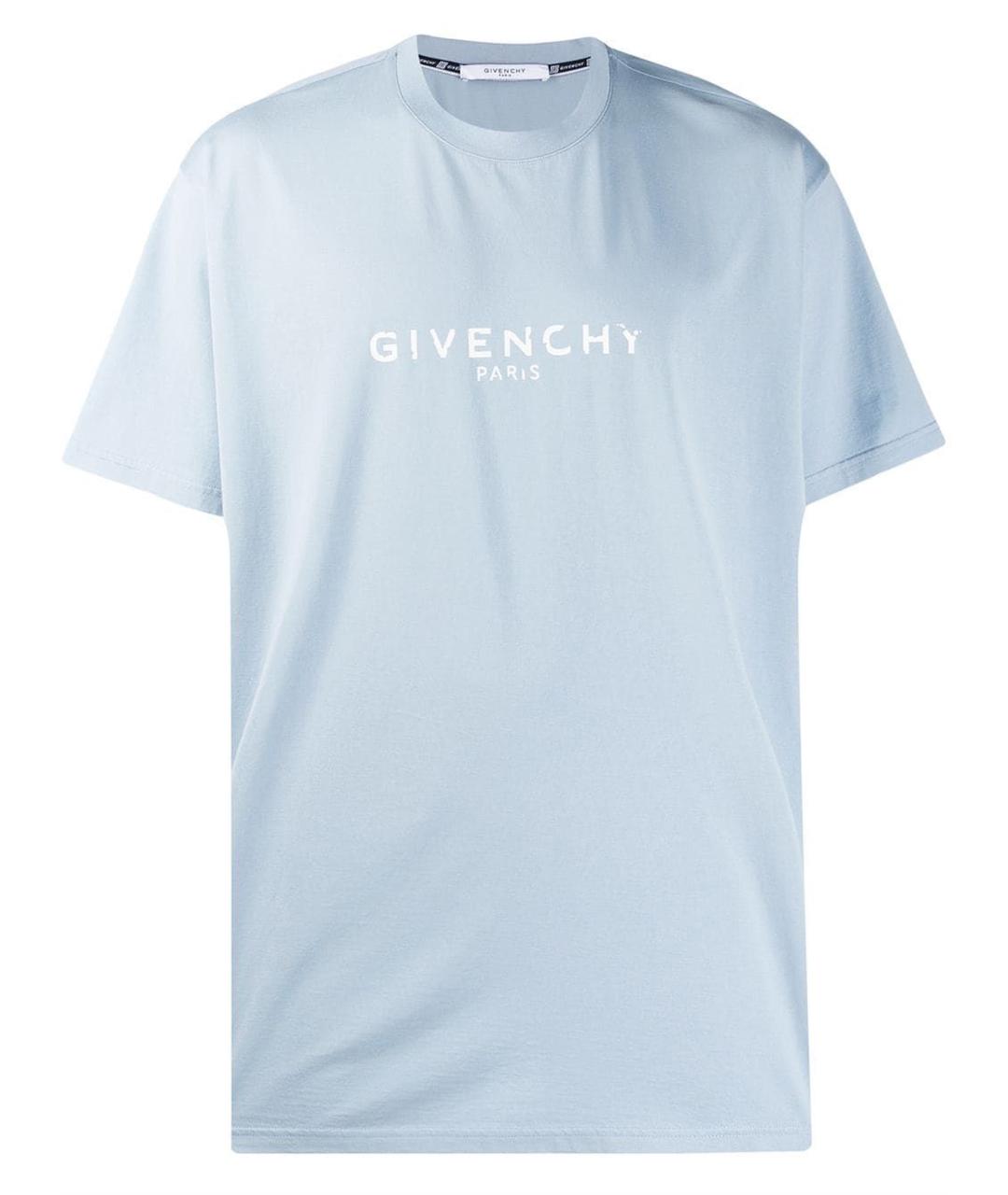 GIVENCHY Голубая хлопковая футболка, фото 1