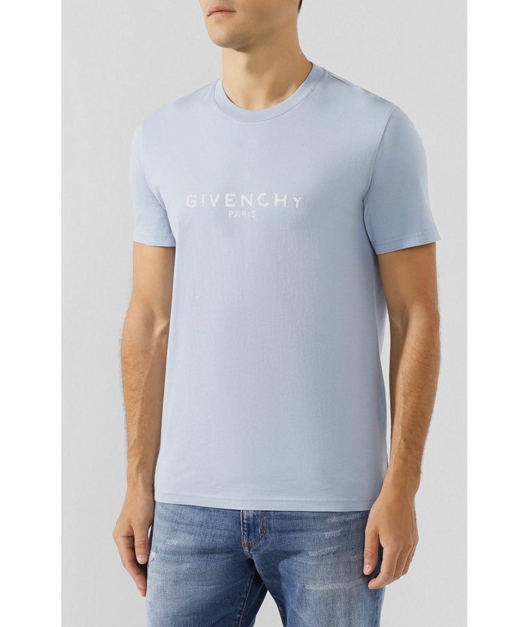 GIVENCHY Голубая хлопковая футболка, фото 5