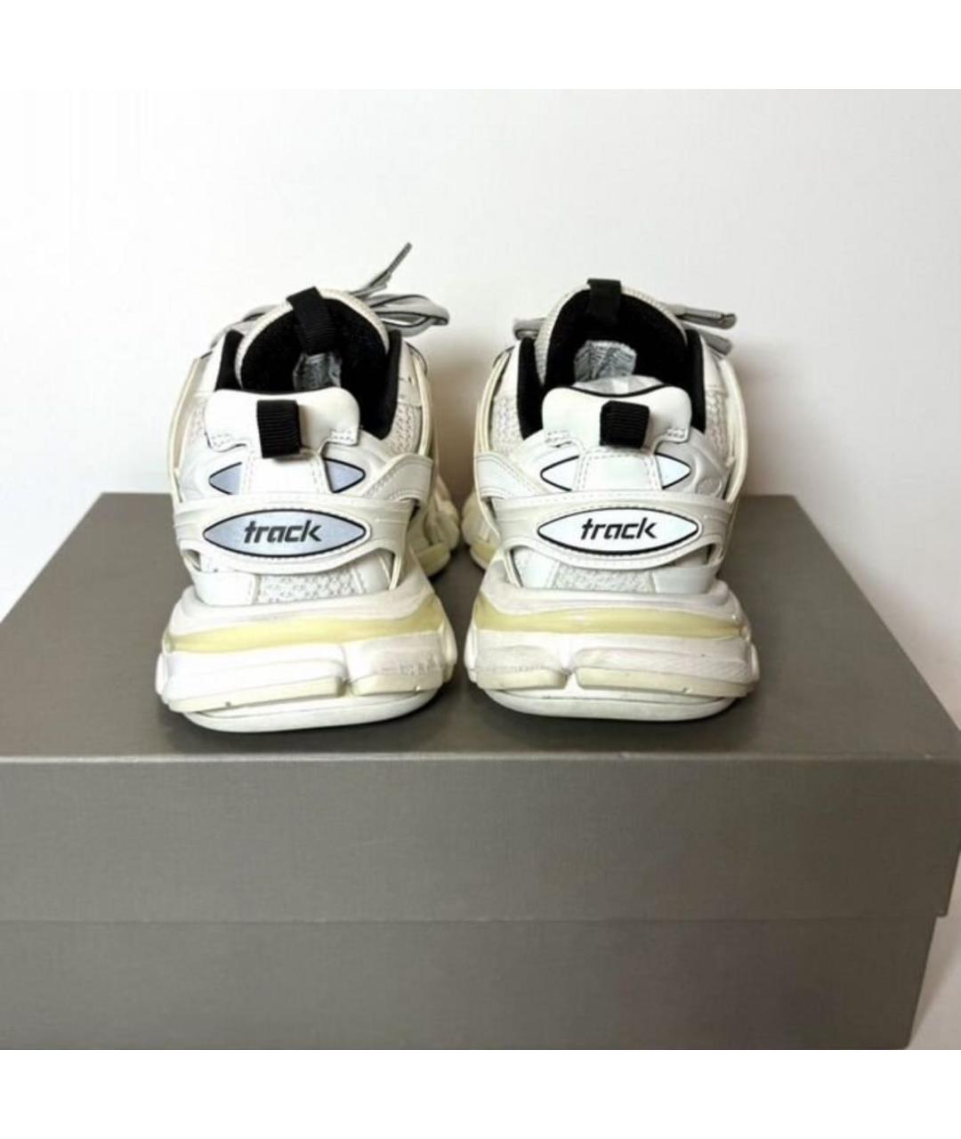 BALENCIAGA Белые кожаные кроссовки, фото 4