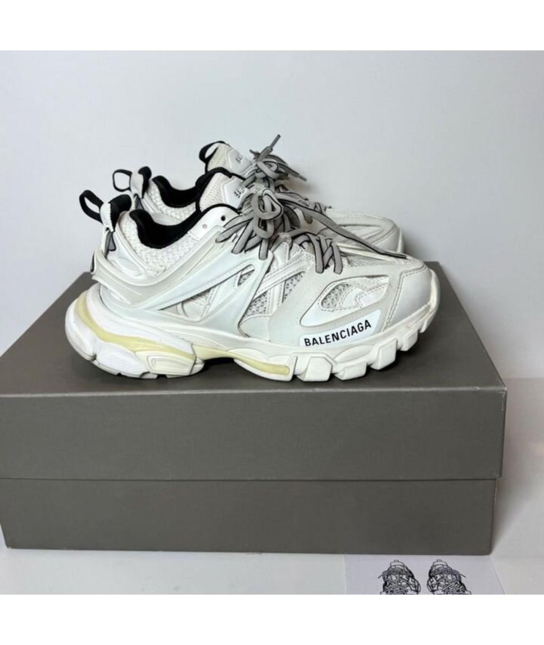 BALENCIAGA Белые кожаные кроссовки, фото 7