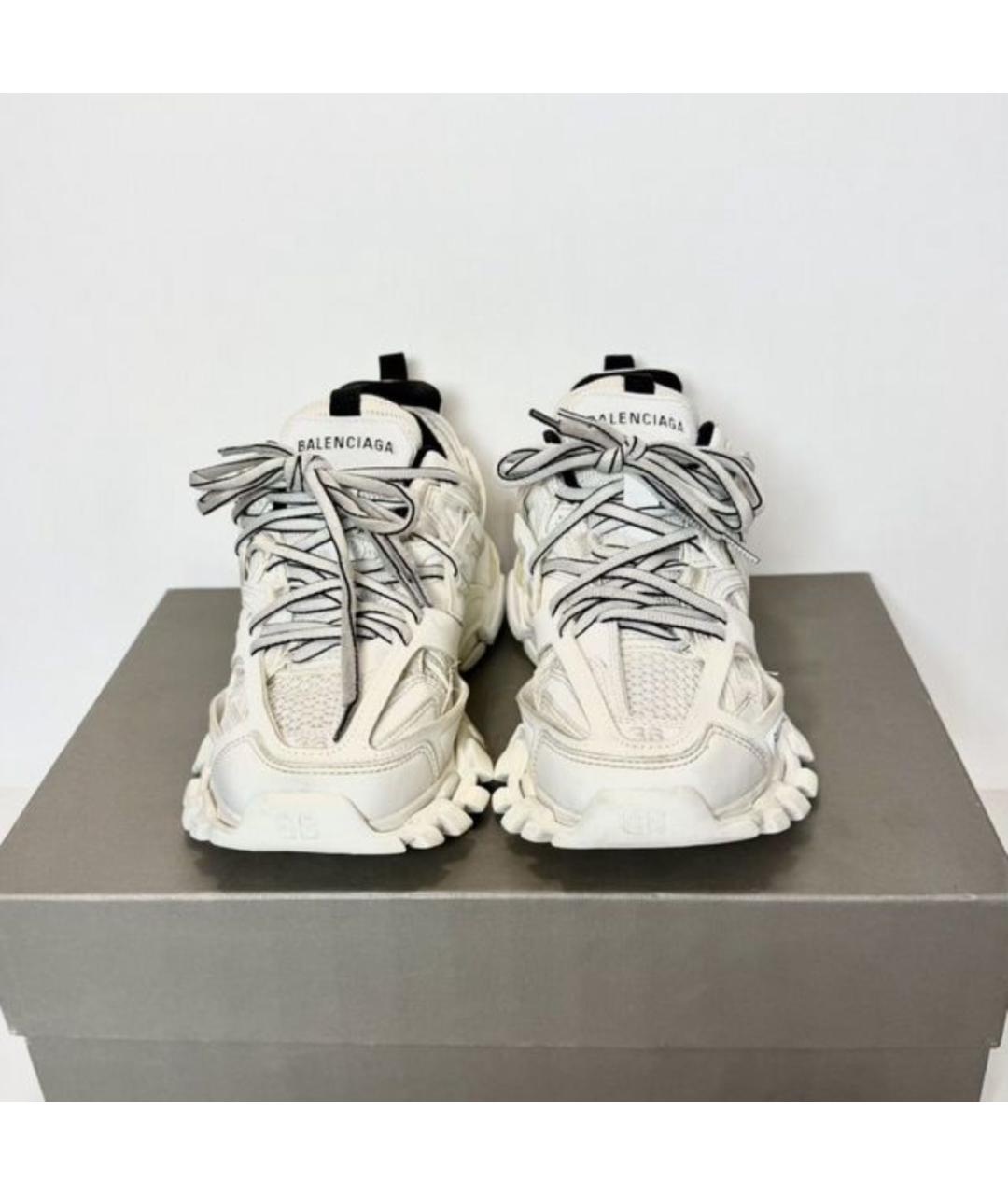 BALENCIAGA Белые кожаные кроссовки, фото 2