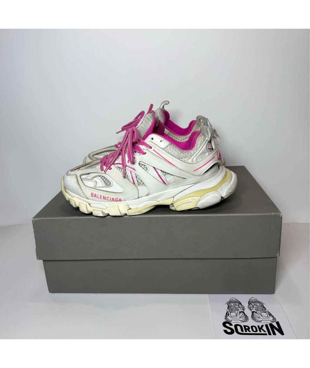 BALENCIAGA Белые кожаные кроссовки, фото 5
