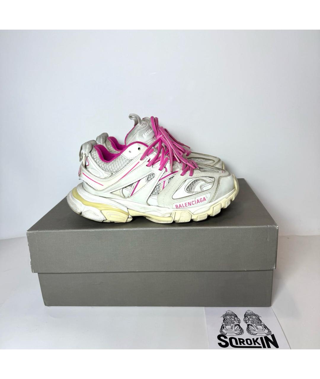 BALENCIAGA Белые кожаные кроссовки, фото 8