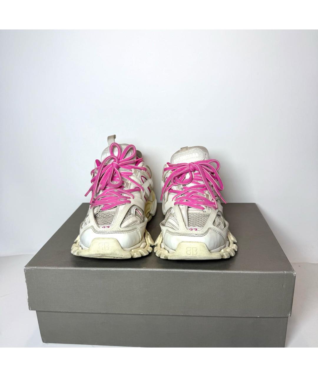 BALENCIAGA Белые кожаные кроссовки, фото 2