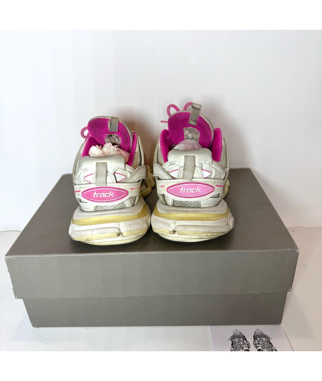 BALENCIAGA Белые кожаные кроссовки, фото 4