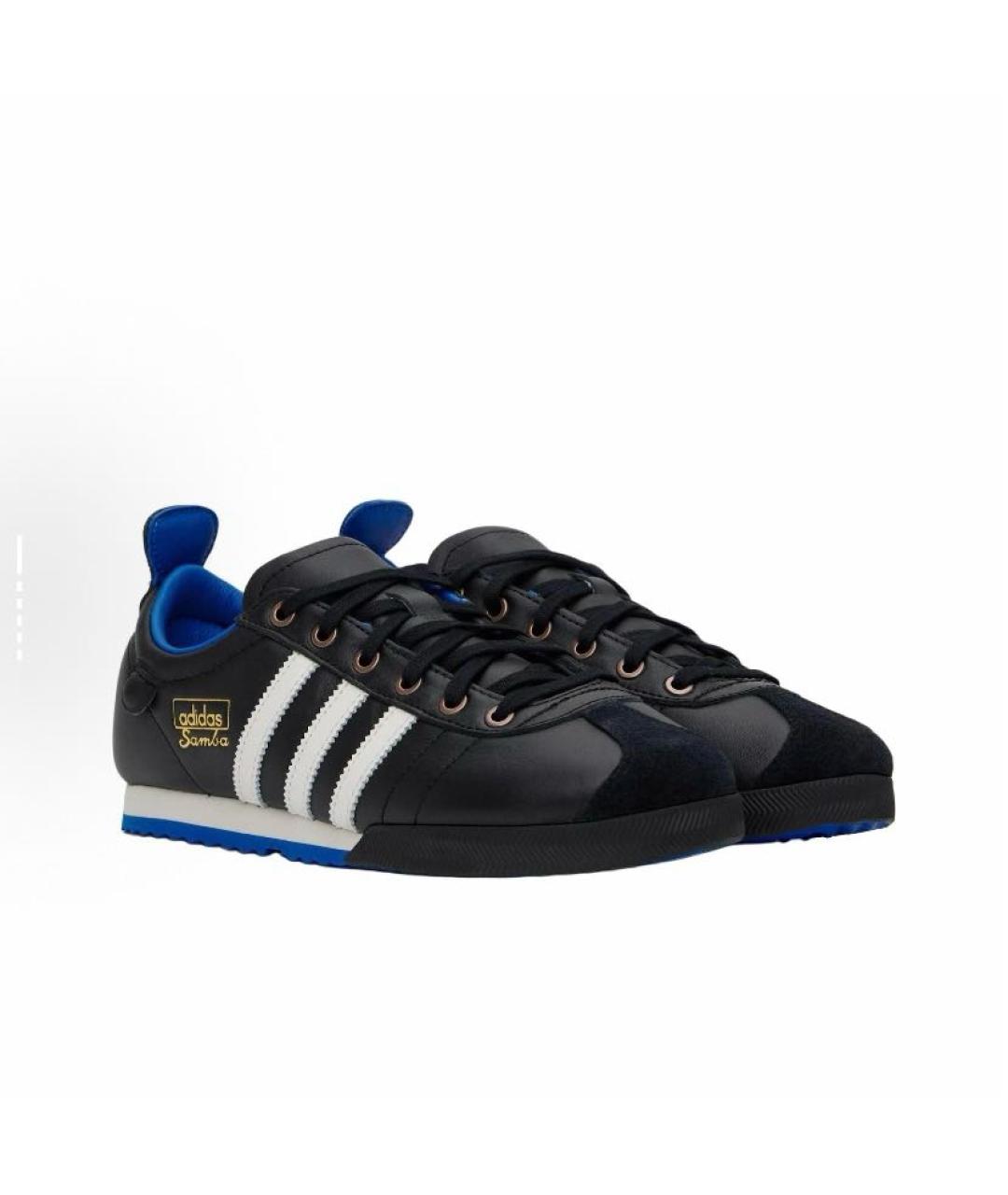 ADIDAS Черные кожаные кроссовки, фото 4