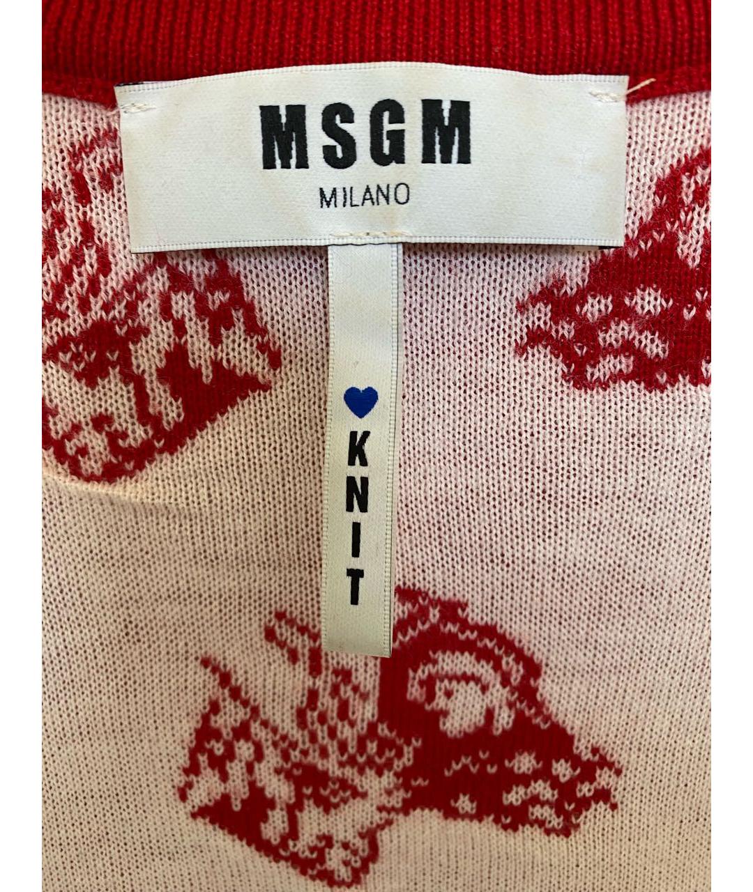 MSGM Красный шерстяной джемпер / свитер, фото 3
