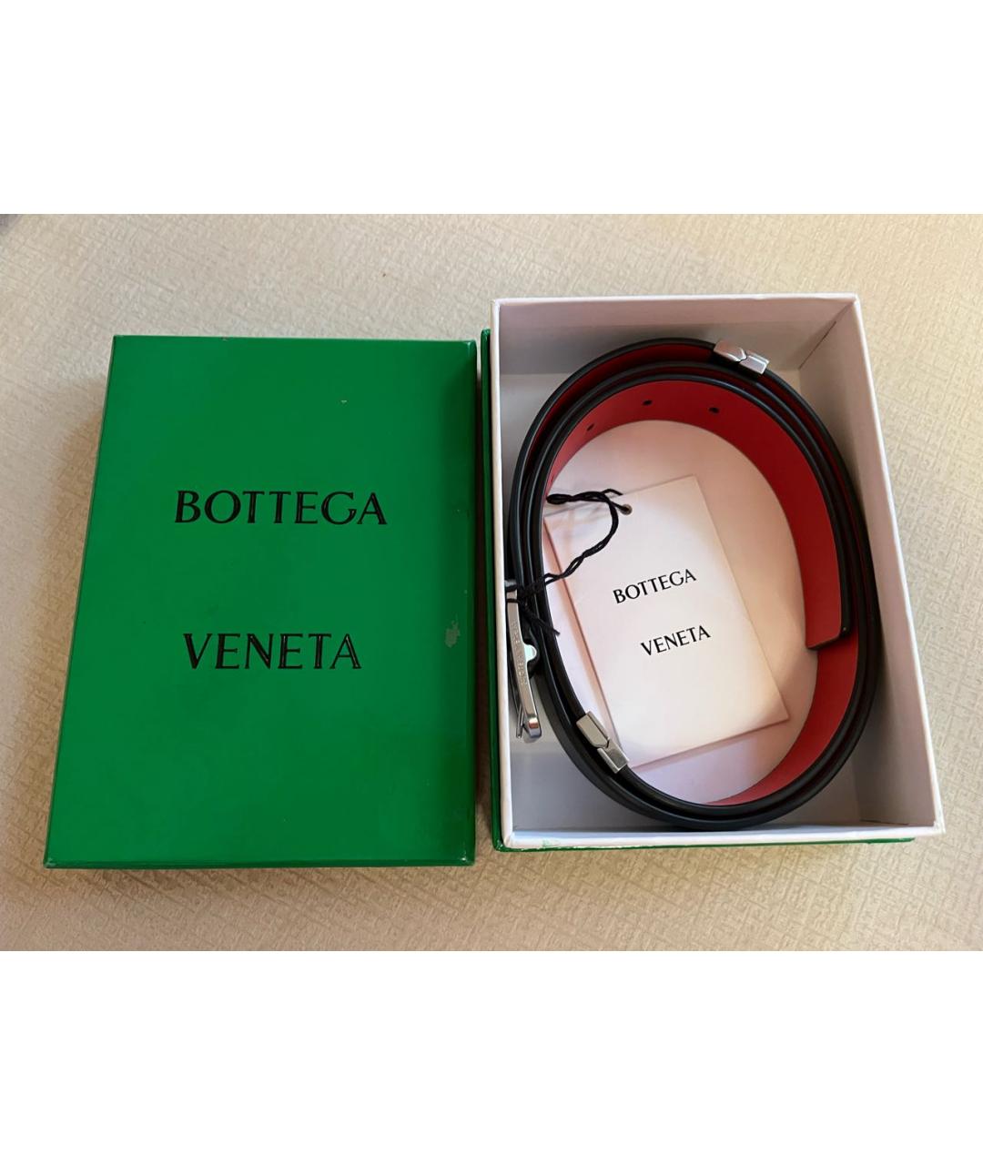 BOTTEGA VENETA Черный кожаный ремень, фото 4