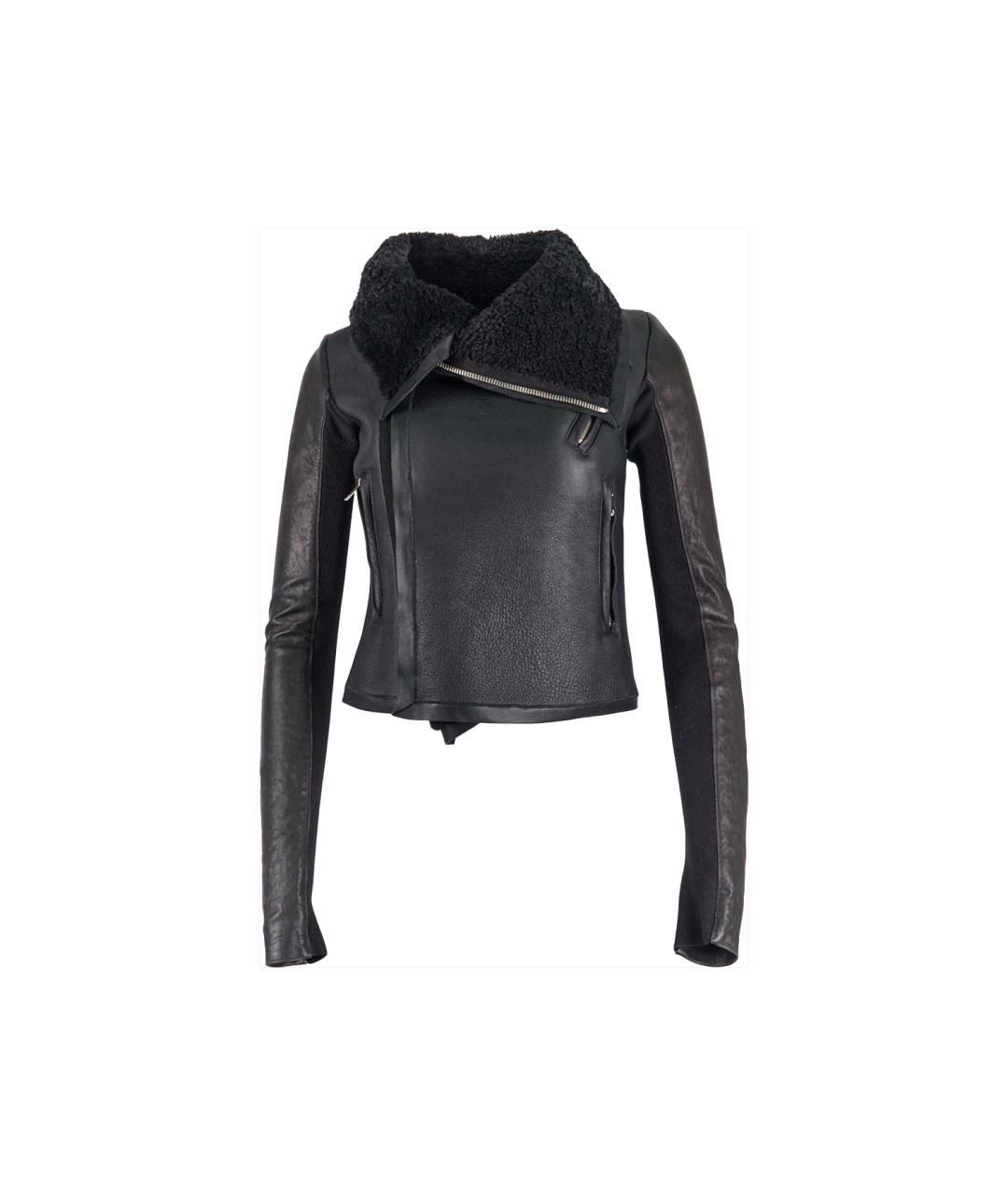 RICK OWENS Черная кожаная куртка, фото 6