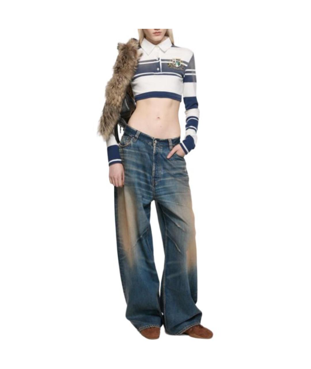 ACNE STUDIOS Синие хлопковые прямые джинсы, фото 4