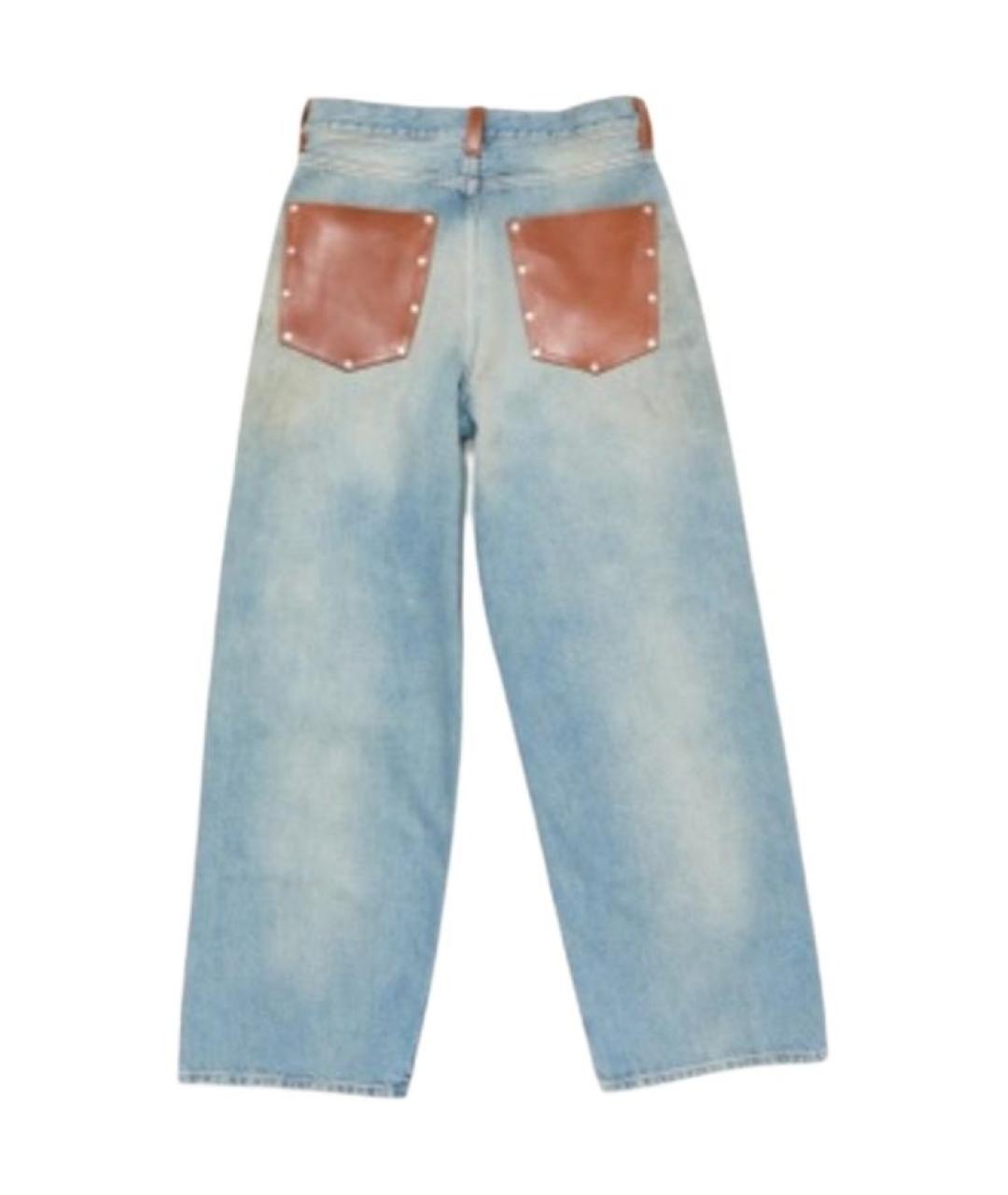ACNE STUDIOS Голубые хлопковые прямые джинсы, фото 2