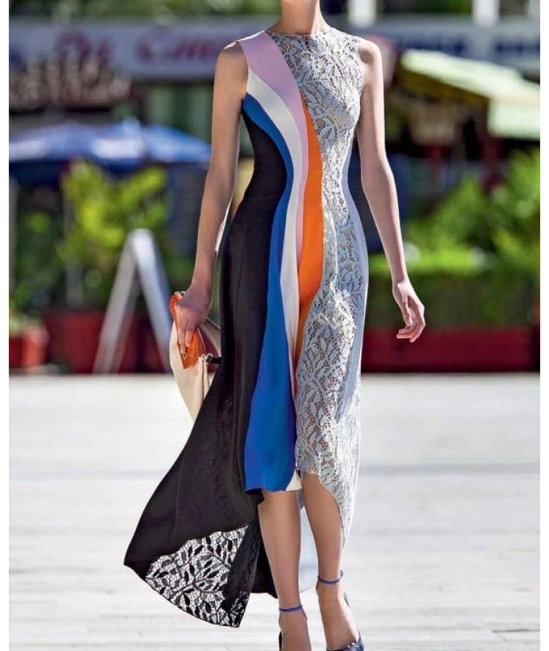 CHRISTIAN DIOR Мульти шелковое вечернее платье, фото 8