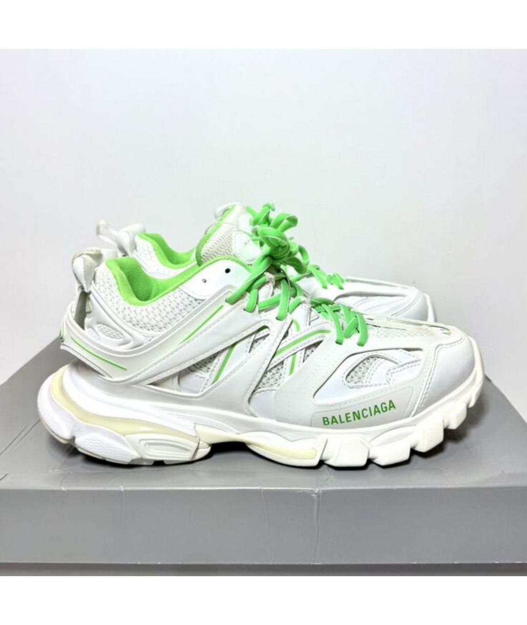BALENCIAGA Белые кожаные низкие кроссовки / кеды, фото 9