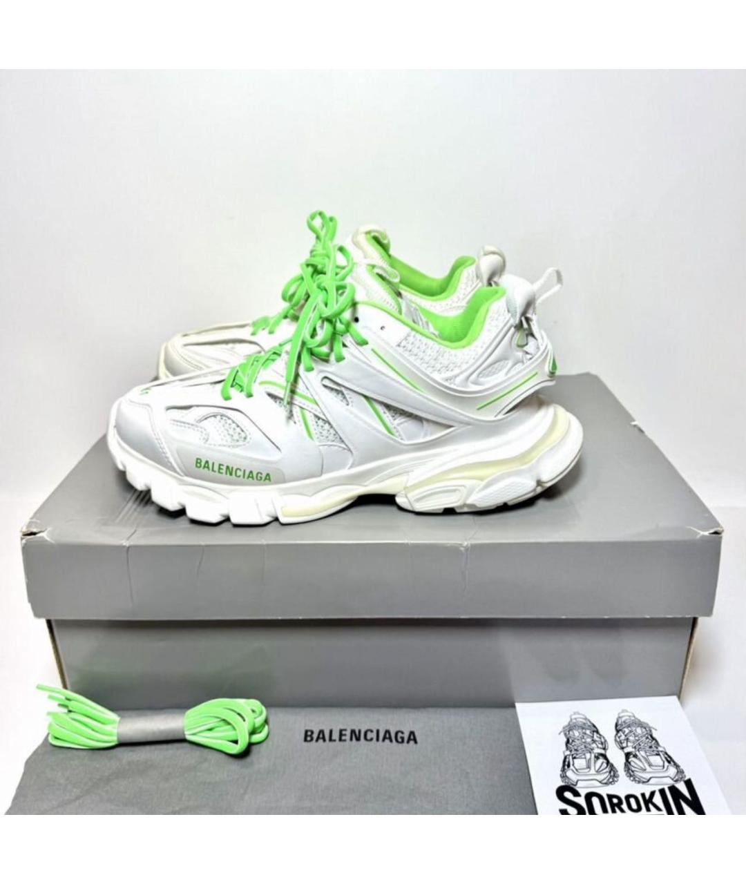 BALENCIAGA Белые кожаные низкие кроссовки / кеды, фото 6