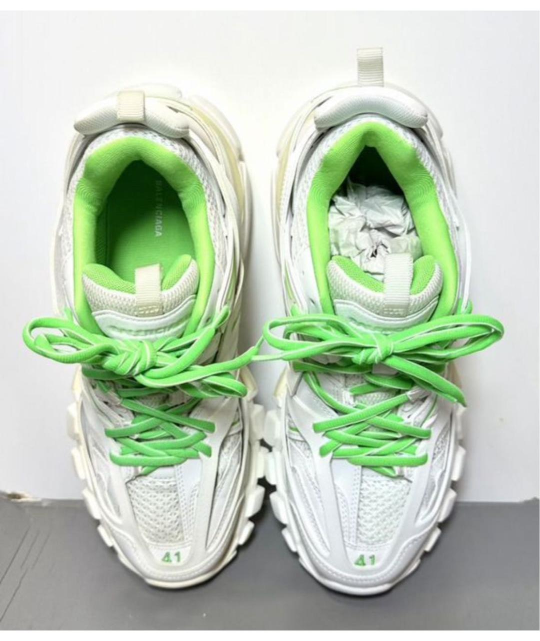 BALENCIAGA Белые кожаные низкие кроссовки / кеды, фото 3