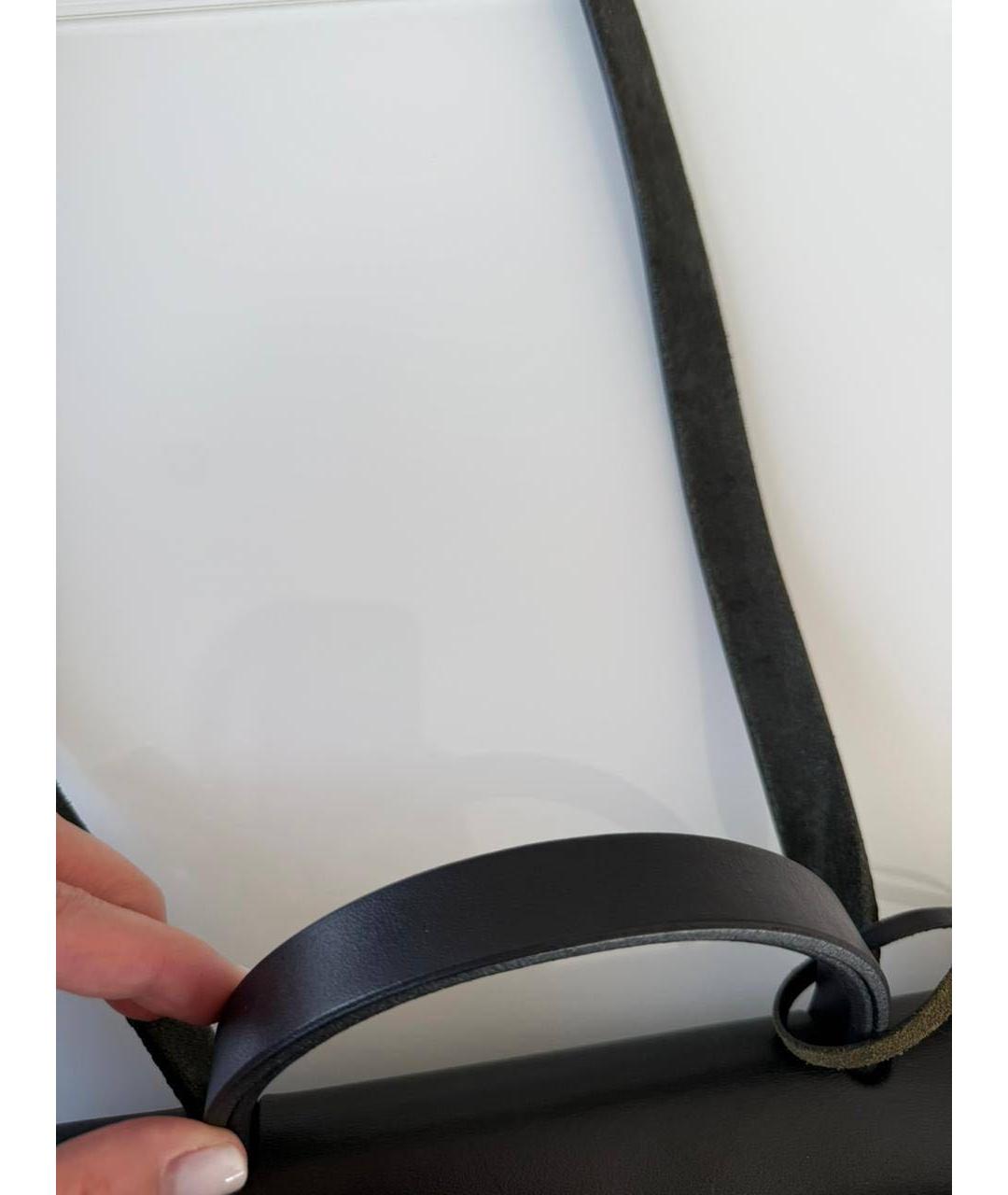 HERMES Черная тканевая сумка с короткими ручками, фото 4