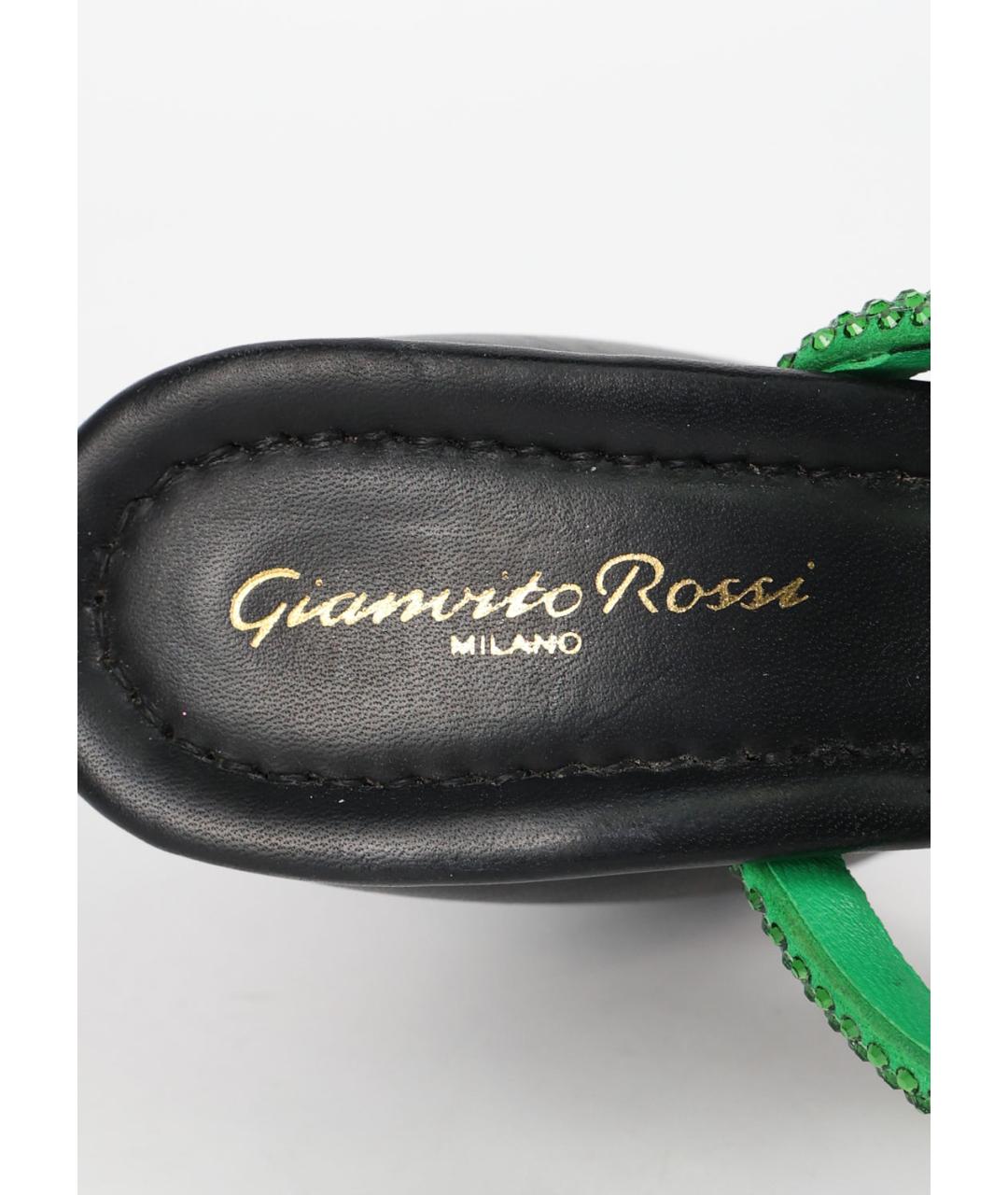GIANVITO ROSSI Зеленые замшевые мюли, фото 3