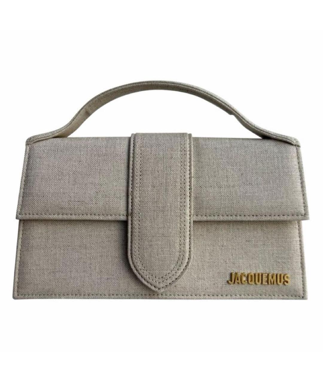 JACQUEMUS Бежевая тканевая сумка с короткими ручками, фото 8