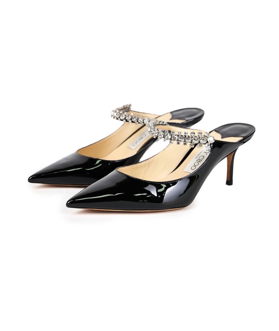 JIMMY CHOO Черные мюли из лакированной кожи, фото 5