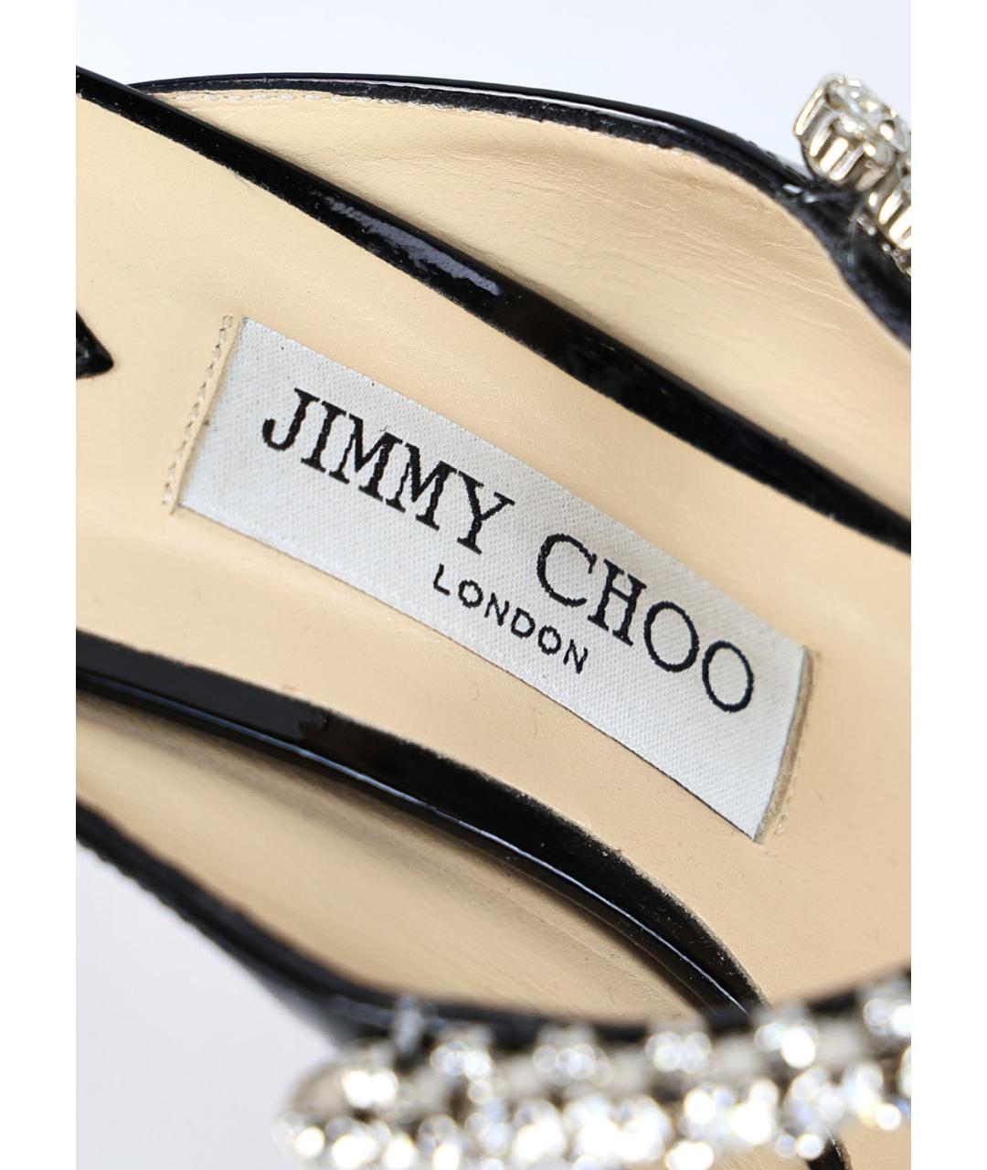 JIMMY CHOO Черные мюли из лакированной кожи, фото 3
