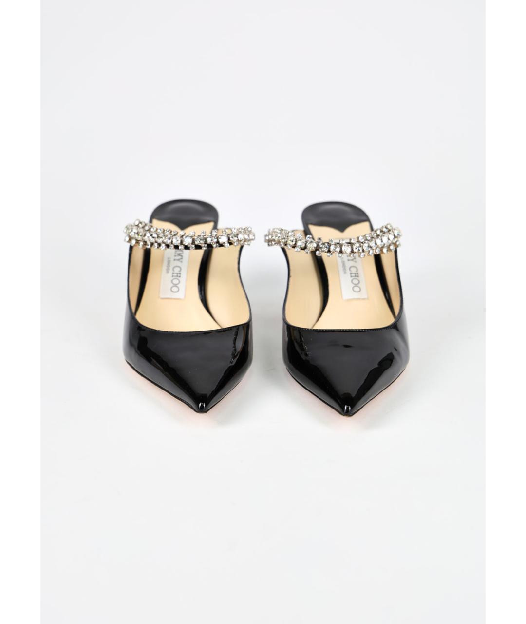 JIMMY CHOO Черные мюли из лакированной кожи, фото 2