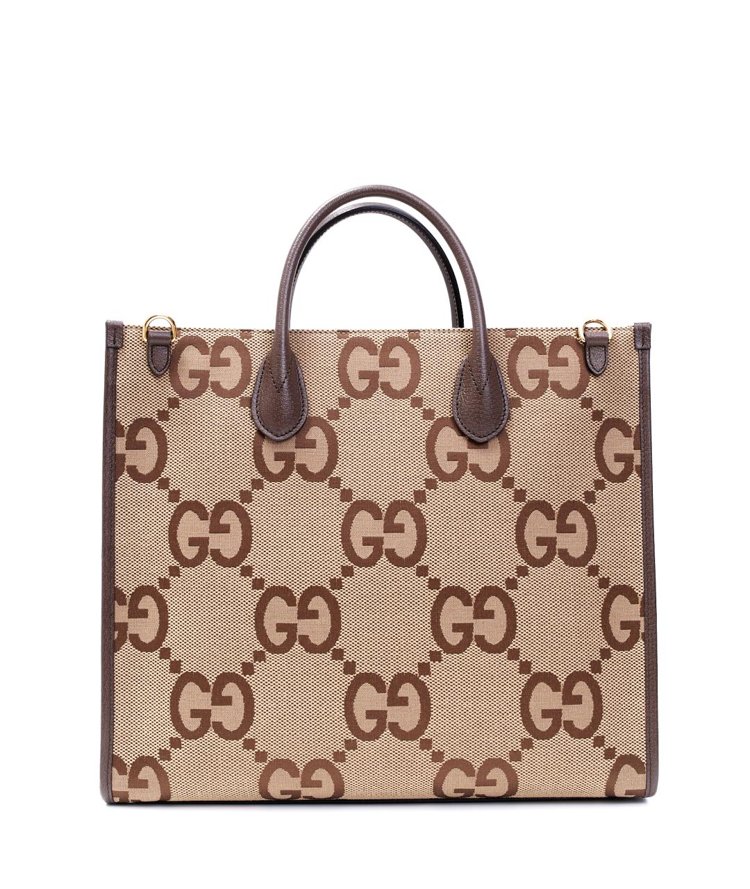 GUCCI Бежевая тканевая сумка тоут, фото 3