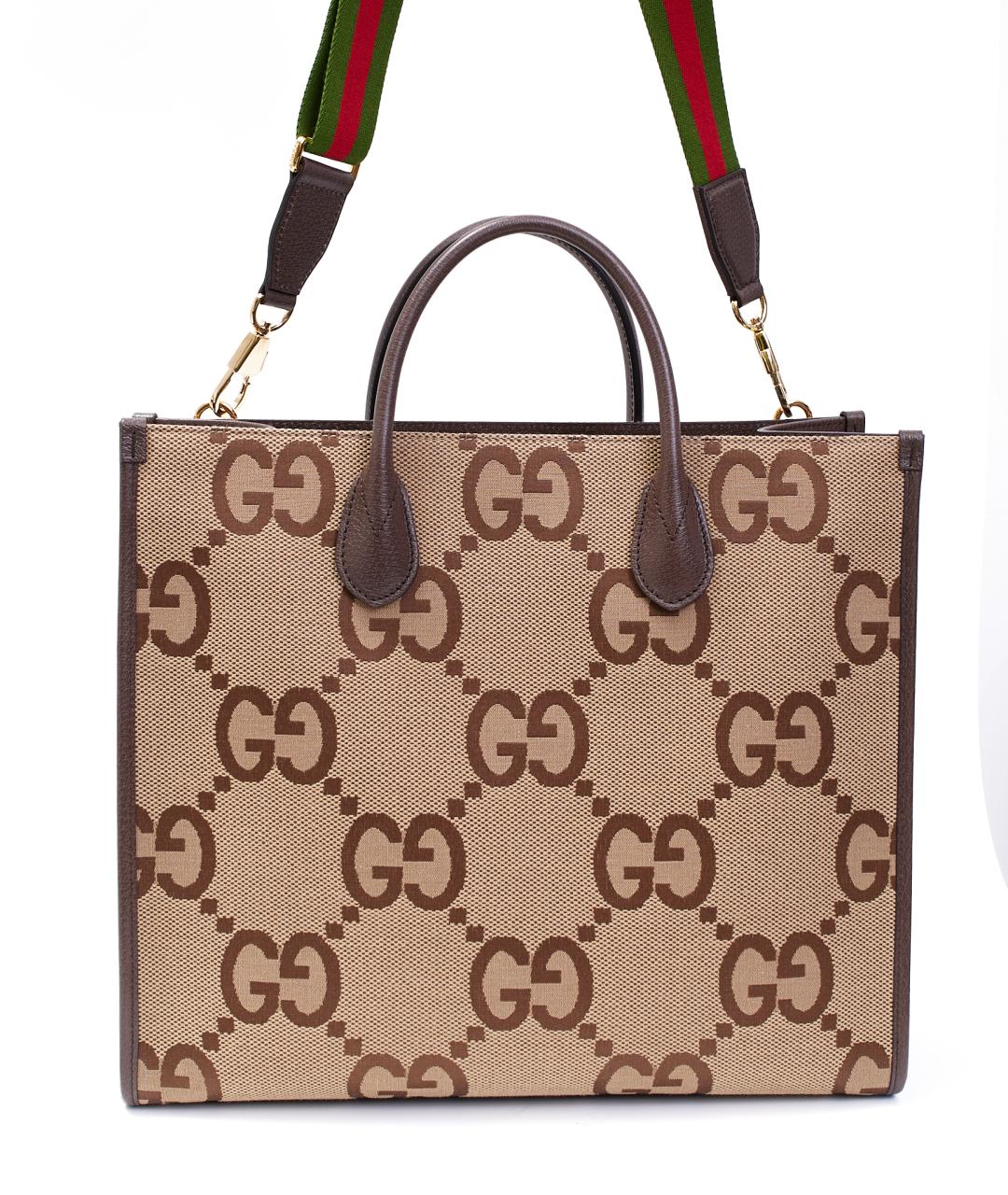 GUCCI Бежевая тканевая сумка тоут, фото 7