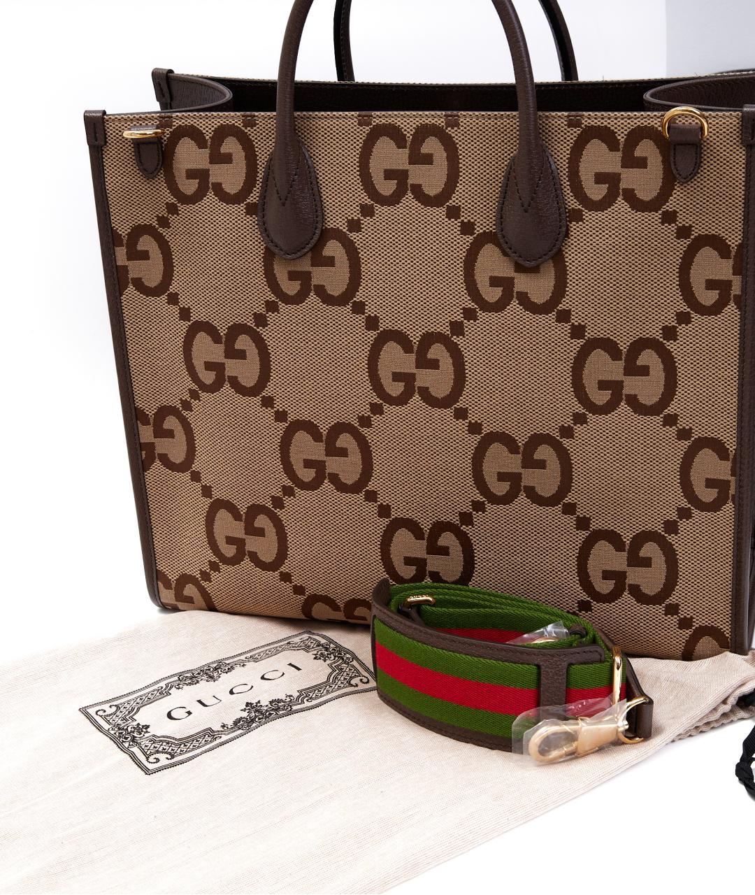 GUCCI Бежевая тканевая сумка тоут, фото 8