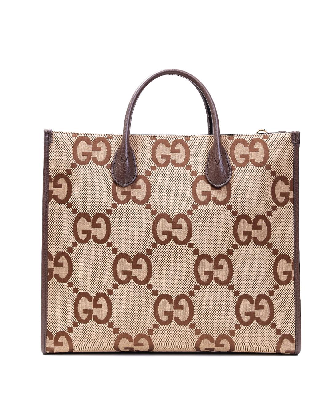 GUCCI Бежевая тканевая сумка тоут, фото 1
