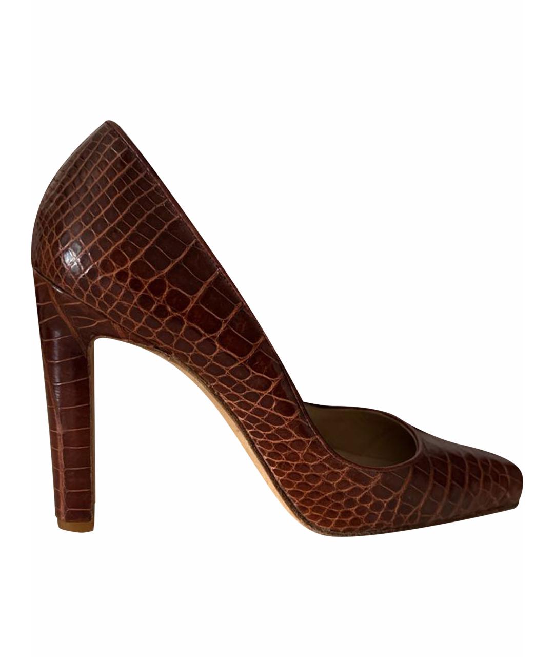 MANOLO BLAHNIK Коричневые туфли из экзотической кожи, фото 1